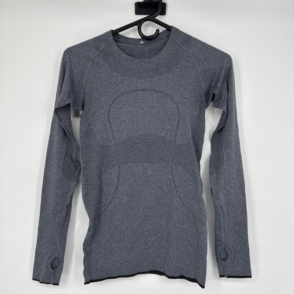 Lululemon Swiftly Tech Long Sleeve 2.0 Gray Breathable Running Shirt Sz 4 Womens